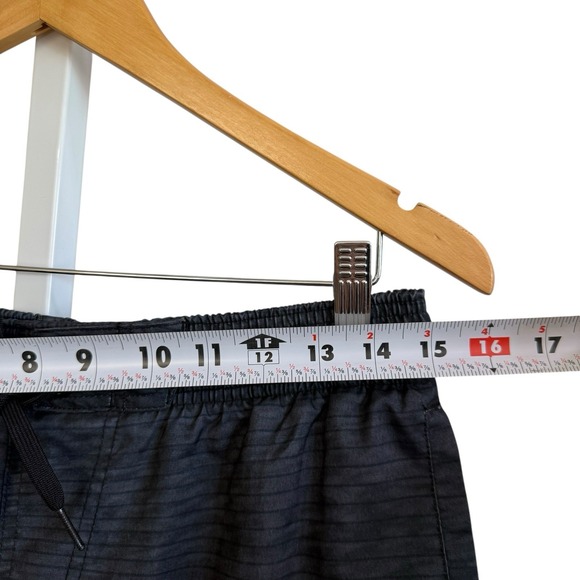 Nike Brief Lined Swim Black Gray Swoosh Drawstring Board Shorts Men's Sz M #450 - Picture 4 of 10